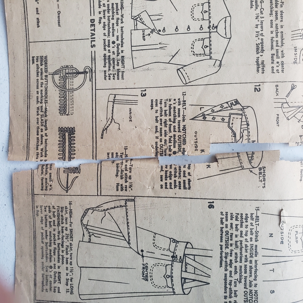 1930s Vintage 34" Bust Simplicty 3380 Short Suspender Skirt Top Sewing Pattern - Picture 8 of 10